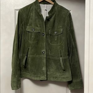 Danier green suede jacket. Perfect for fall